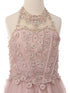 Little Girls Dusty Rose Halter Neck Rhinestone Sequin Flower Girl Dress 4-6 - SophiasStyle.com